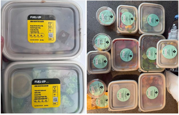 Ejemplo de comidas preparadas utilizadas para organizar la alimentación